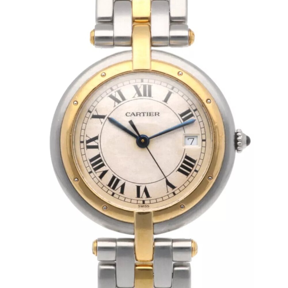CARTIER PANTHERELM Watches Stainless Steel K18 yellow gold 1 row used - Picture 1 of 10